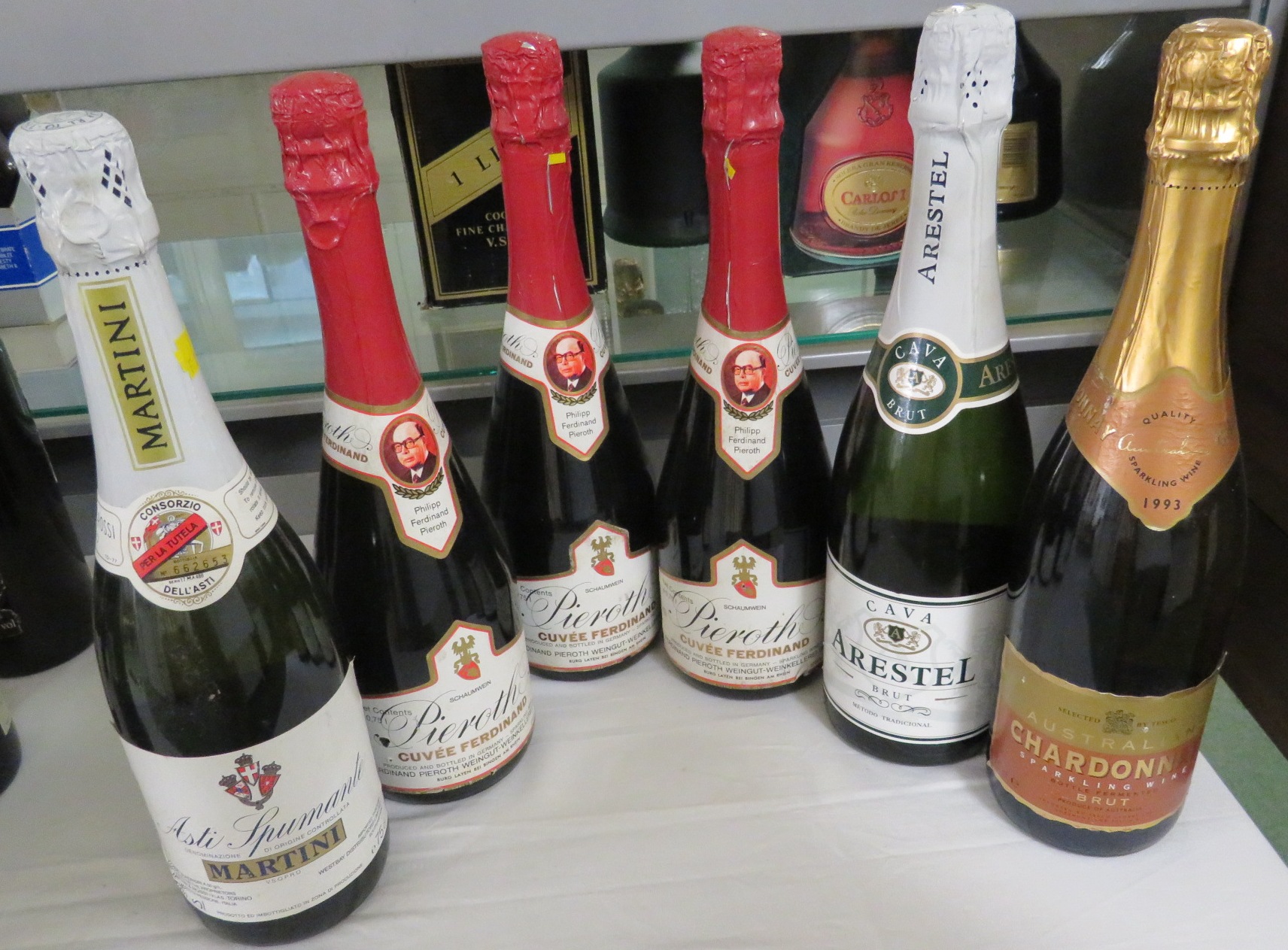 Six bottles of sparkling wine - three bottles of Pieroth Cuvee Ferdinand, Australian Chardonnay