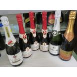 Six bottles of sparkling wine - three bottles of Pieroth Cuvee Ferdinand, Australian Chardonnay