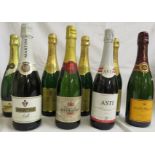 Eight bottles of sparkling wine - three bottles of Burg Schoeneck 2005 Jahrgangs-sekt, 0.75l;