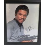 Hand signed colour photograph of Billy Dee Williams as Lando Calrissian from Star Wars: The Empire