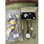 SMITHS EMPIRE LADIES MECHANICAL WRISTWATCH PARKER FOUNTAIN PEN, TWO CIGARETTE HOLDERS, TWO ENAMELLED