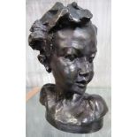 RONALD MOLL LIMITED EDITION BRONZED BUST, SIGNED AND NUMBERED 156 / 750, HEIGHT 19CM