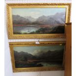 TWO FRAMED PICTURES ON BOARD OF HIGHLAND SCENES SIGNED C LESLIE