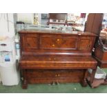 BURR WALNUT VENEERED C. BECHSTEIN BERLIN UPRIGHT PIANO