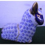 ROYAL CROWN DERBY LAMB PAPERWEIGHT, WITH GOLD STOPPER