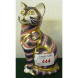 ROYAL CROWN DERBY SEATED TABBY CAT PAPERWEIGHT