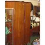 VINTAGE MAPLE TEAK BEDROOM SUITE COMPRISING LARGE TWO DOOR WARDROBE, CHEST OF SIX SHALLOW DRAWERS