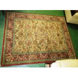 RED AND BEIGE GROUND FOLIATE PATTERNED FLOOR RUG