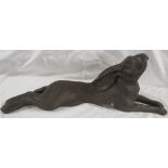 PHILIP TURNER ORIEL BRONZE RECUMBENT HARE, SIGNED J. MEREDITH