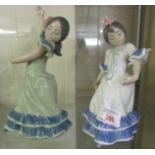 TWO LLADRO FIGURINES OF DANCING GIRLS