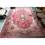 RED GROUND KASHMIR WOOLLEN FLOOR RUG