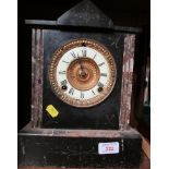 MANTLE CLOCK BY ANSONIA CO OF NEW YORK IN BLACK MARBLE CASE