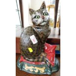 PAINTED CAST METAL DOORSTOP IN FORM OF CAT