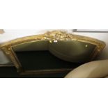 DOME TOP OVERMANTLE MIRROR IN GILT EFFECT FRAME