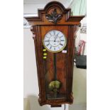 MAHOGANY CASED GLAZED WALL CLOCK