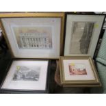 EIGHT FRAMED AND GLAZED PICTURES AND PRINTS INCLUDING LITHOGRAPH OF BOSCASTLE