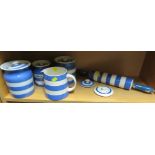 ASSORTED T. G. GREEN BLUE AND WHITE KITCHENWARE (A/F)