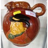 ROYAL DOULTON TREACLE GLAZED HUNTING JUG, SPOUT MODELLED AS FOX