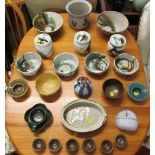 SELECTION OF STUDIO POTTERY JARS, BOWLS AND DISHES