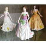 THREE ROYAL DOULTON FIGURINES - 'JAYNE' HN4524, 'JESSICA' HN3850 AND 'ELIZABETH' HN4426