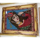 FRAMED CARPET PANEL DEPICTING WOMAN