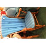 BEECH FRAMED ROCKING CHAIR WITH TIE ON CUSHIONS