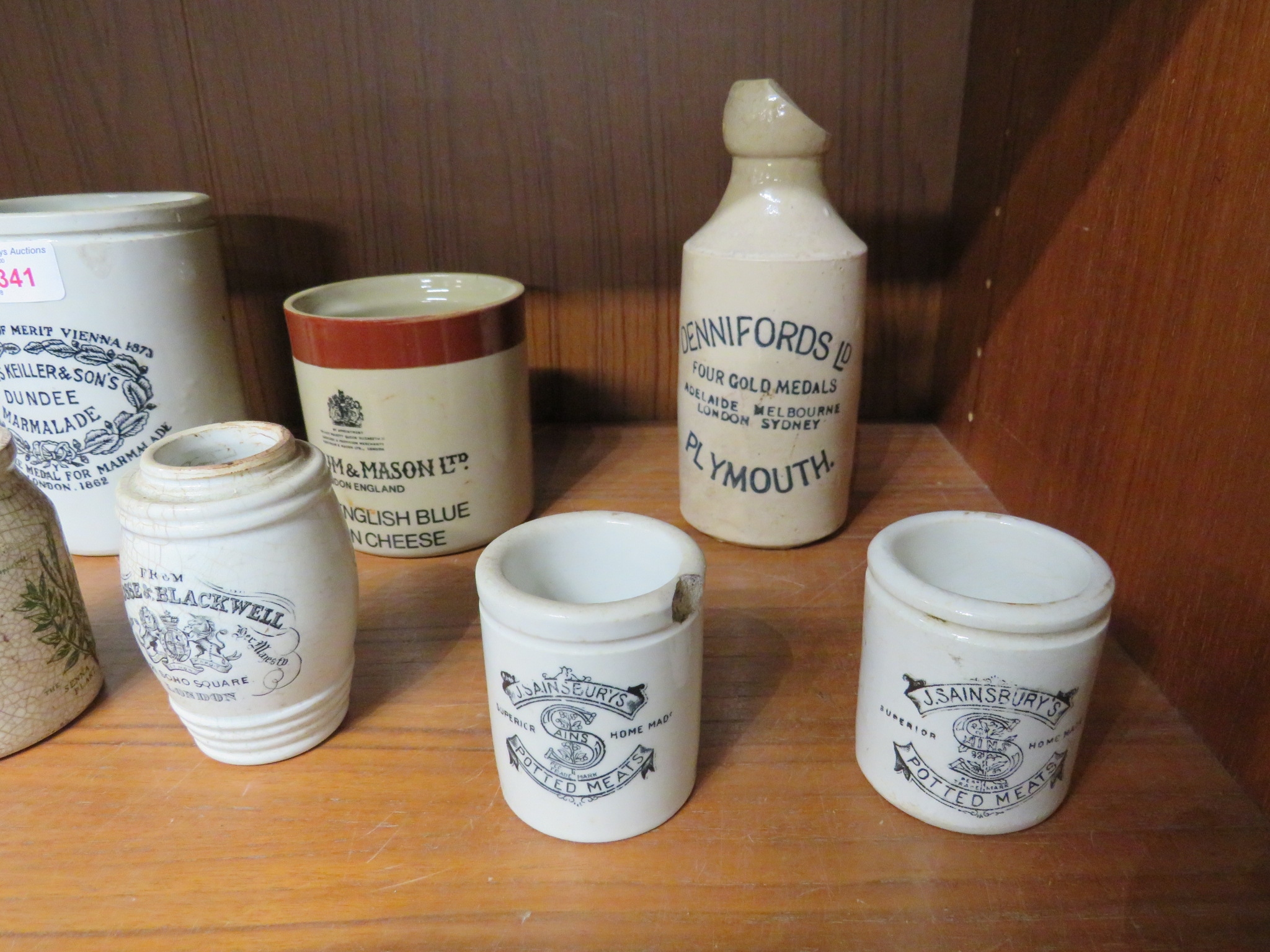 SELECTION OF VINTAGE STONEWARE JARS INCLUDING 'JAMES KEILLER & SON MARMALADE' AND 'CROSSE & - Image 4 of 4