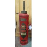 Minimax Ltd Type F Froth Fire Extinguisher British Patent No 207,861, red painted metal with brass