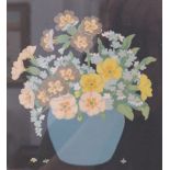 After Hall Thorpe (1874-1947) - colour print of primulas in blue vase, signed in pencil to the