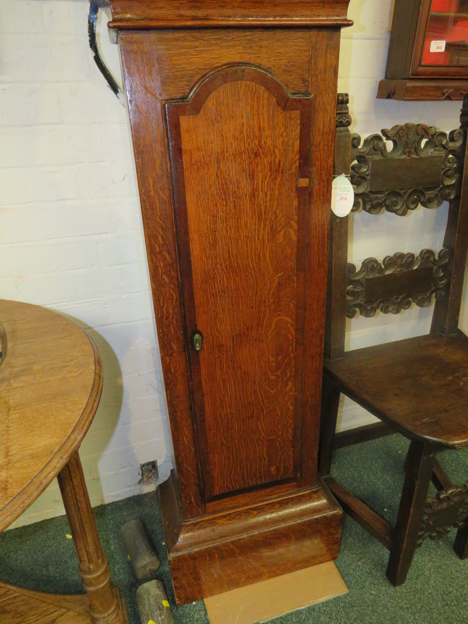 An early 19th century oak cased eight day chiming Grandfather clock by Robert Clidsdale of - Bild 2 aus 10
