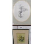 Two decorative prints - tree after Geldart, signed and numbered in pencil (37cm x 30cm), and Post