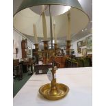 French gilt metal four-light bouillotte table lamp, overall height 86cm