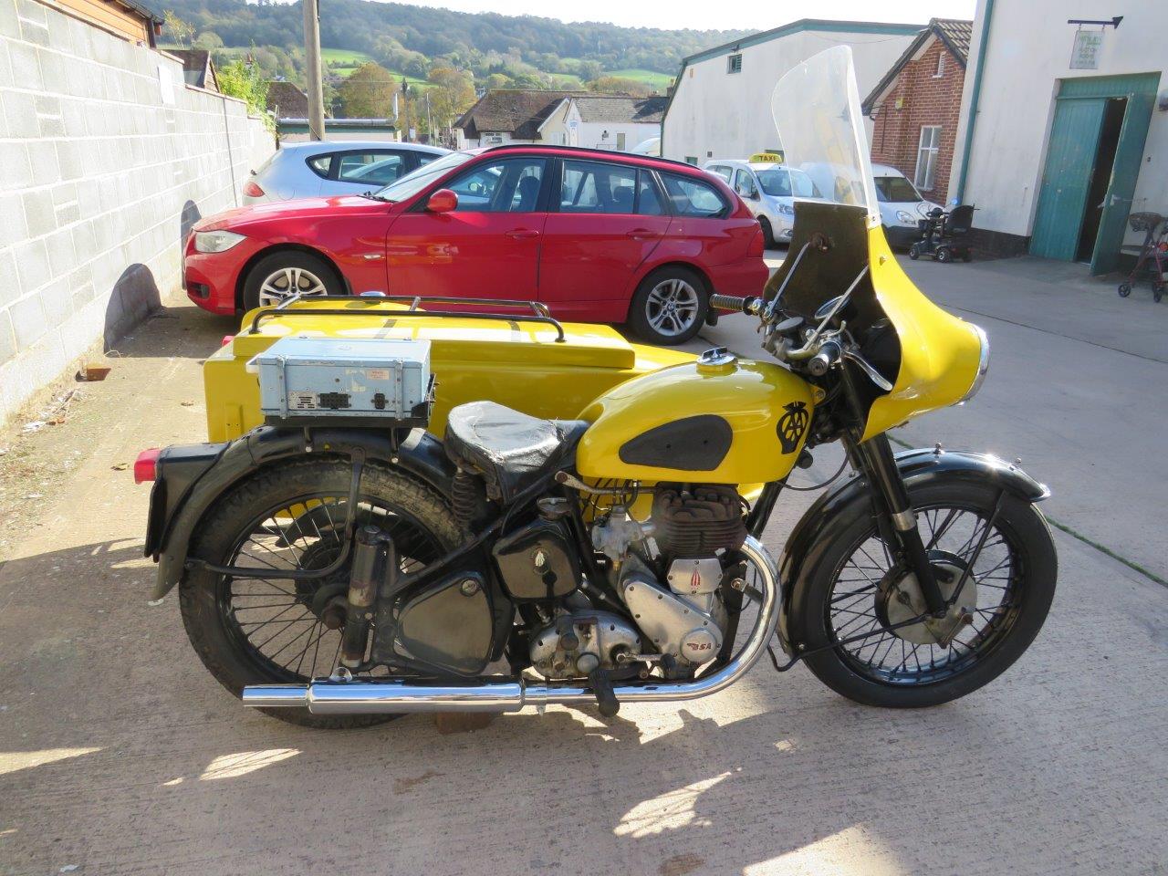 1959 BSA 591cc AA motorcycle and sidecar, registration number WLN 228, with a Pye Telecommunications - Image 5 of 15
