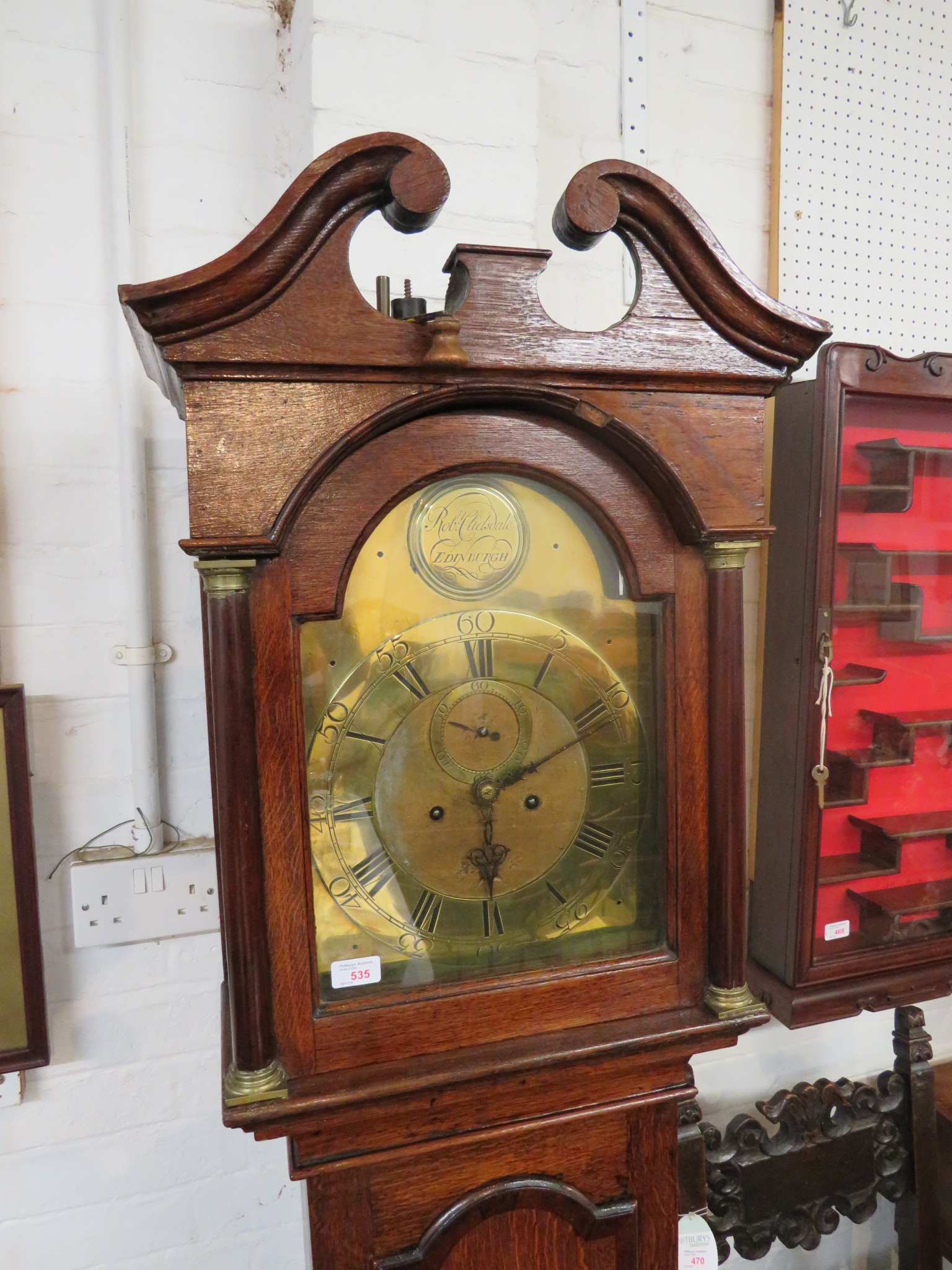 An early 19th century oak cased eight day chiming Grandfather clock by Robert Clidsdale of - Bild 3 aus 10