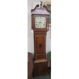 A mid 19th century oak cased eight day striking grandfather clock, I and E Mason of Worcester. The