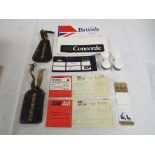 Concorde interest - British Airways Concorde blue leather luggage label, a brown leather example