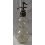 Early 20th century French soda syphon of double bulb form, Veritable Seltzogene D. Fevre Paris