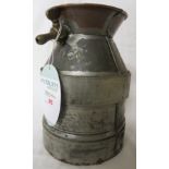 Half gallon petrol measure, steel and copper plate with brass tap, marked 1/2 GALLON, stamped T83 at