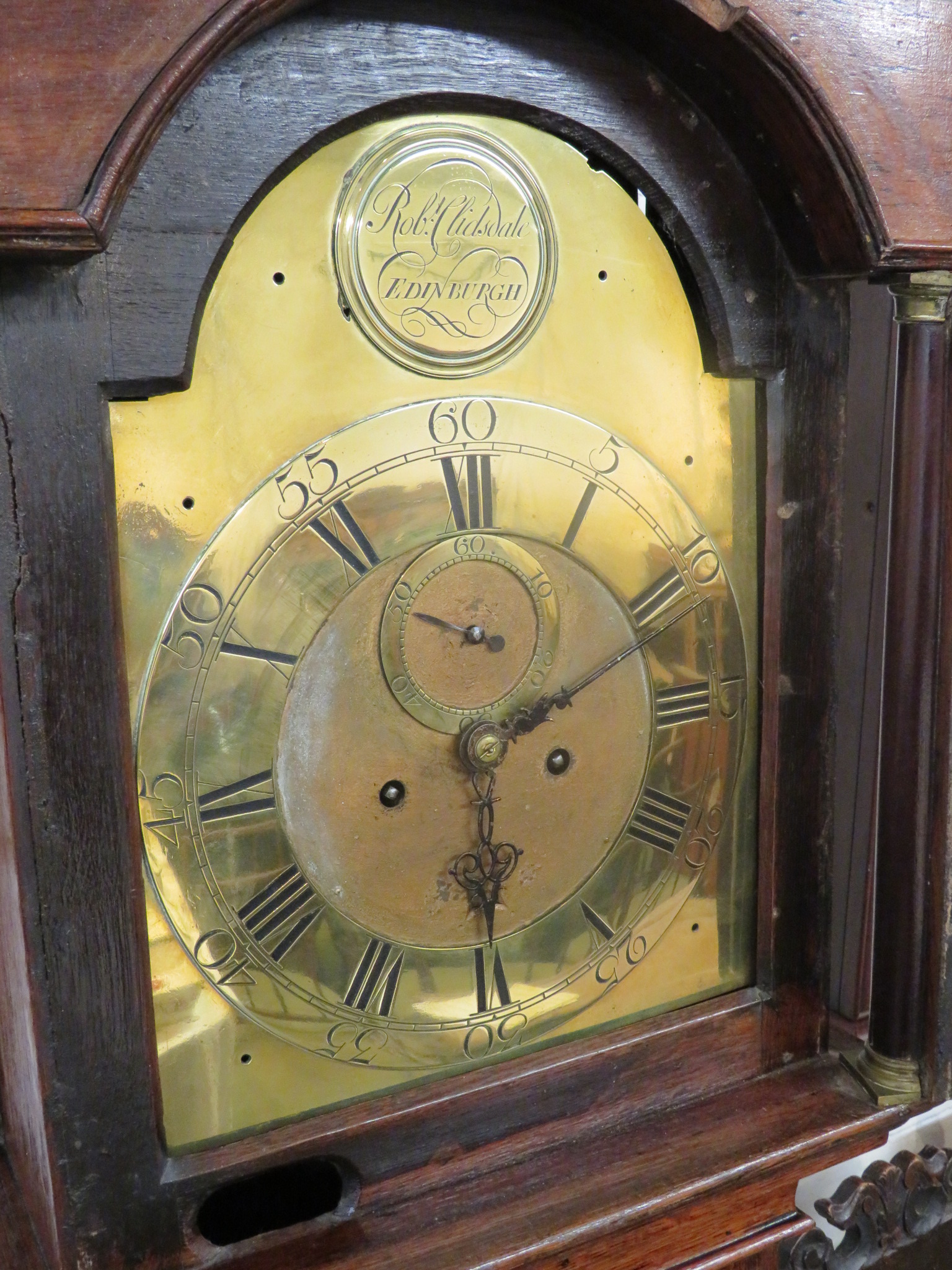 An early 19th century oak cased eight day chiming Grandfather clock by Robert Clidsdale of - Bild 4 aus 10