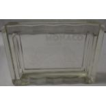 Monaco Grand Prix Automobile glass ashtray, rectangular, etched to the reverse with title and