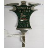 Sunbeam Talbot Owners Club badge, chromium, green, red and white enamel, numbered A1333