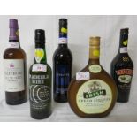 Irish cream liqueur, 17%, 70cl (one bottle), J. Faria & Filhos Madeira wine, 18%, 37.5cl (one