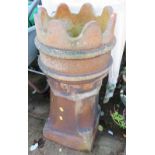 TERRACOTTA CHIMNEY POT WITH CROWN SHAPED TOP