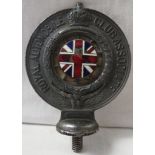 Royal Automobile Club Associate's badge, grey metal with red, white and blue enamel Union Jack
