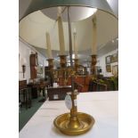 French gilt metal four-light bouillotte table lamp, overall height 86cm (needs re-wiring)