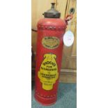 Phoenix Independent Sprinklers Limited Fire Extinguisher, red painted metal with brass mounts,
