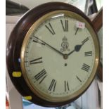 MAHOGANY CASED WALL CLOCK MARKED 'GEORGE V'