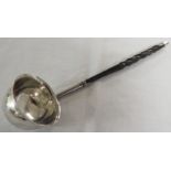 Georgian toddy ladle, twist horn stem, white metal bowl and terminal, length 16.5cm