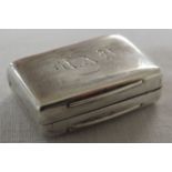 George IV silver vinaigrette, cushioned rectangular shape, engraved with initials to both sides,