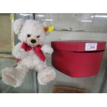 STEIFF SWEETHEART TEDDY BEAR WITH HEART SHAPED BOX